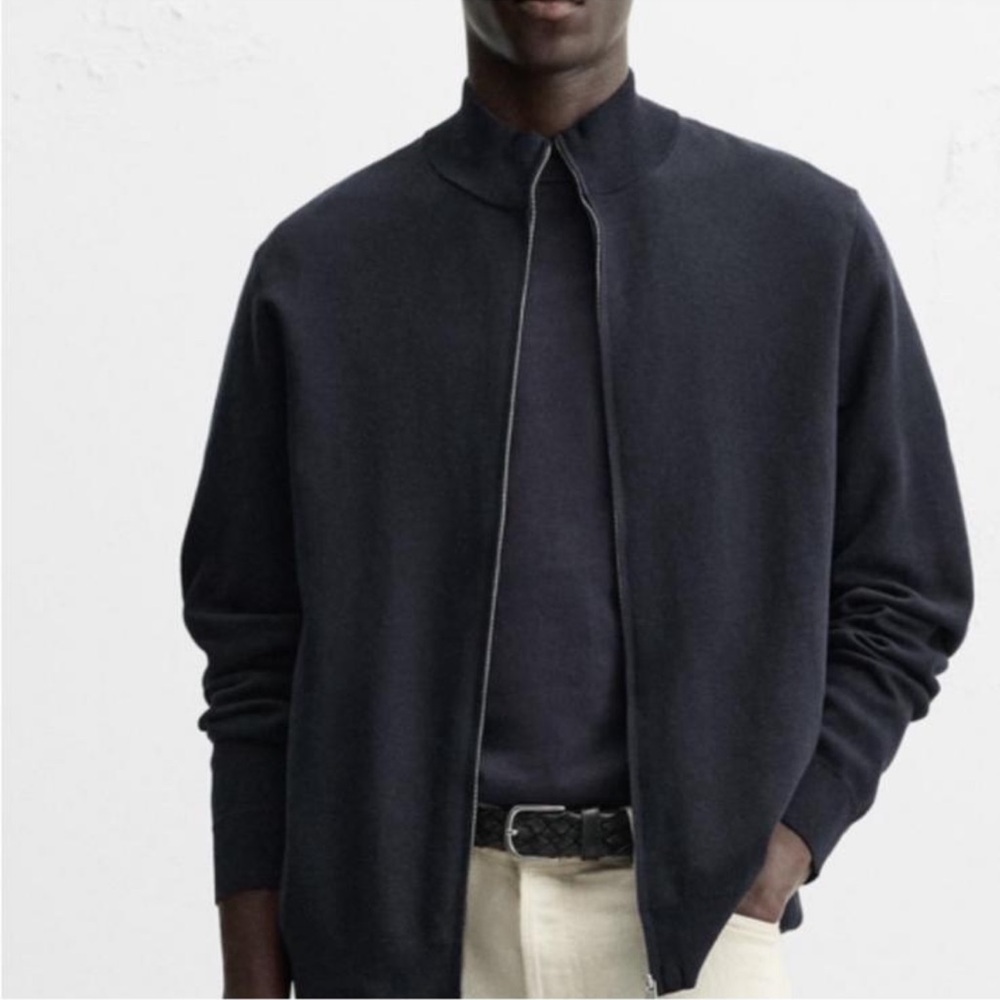 Zara Men's Dark Gray Cardigan Sweater sz XL Light